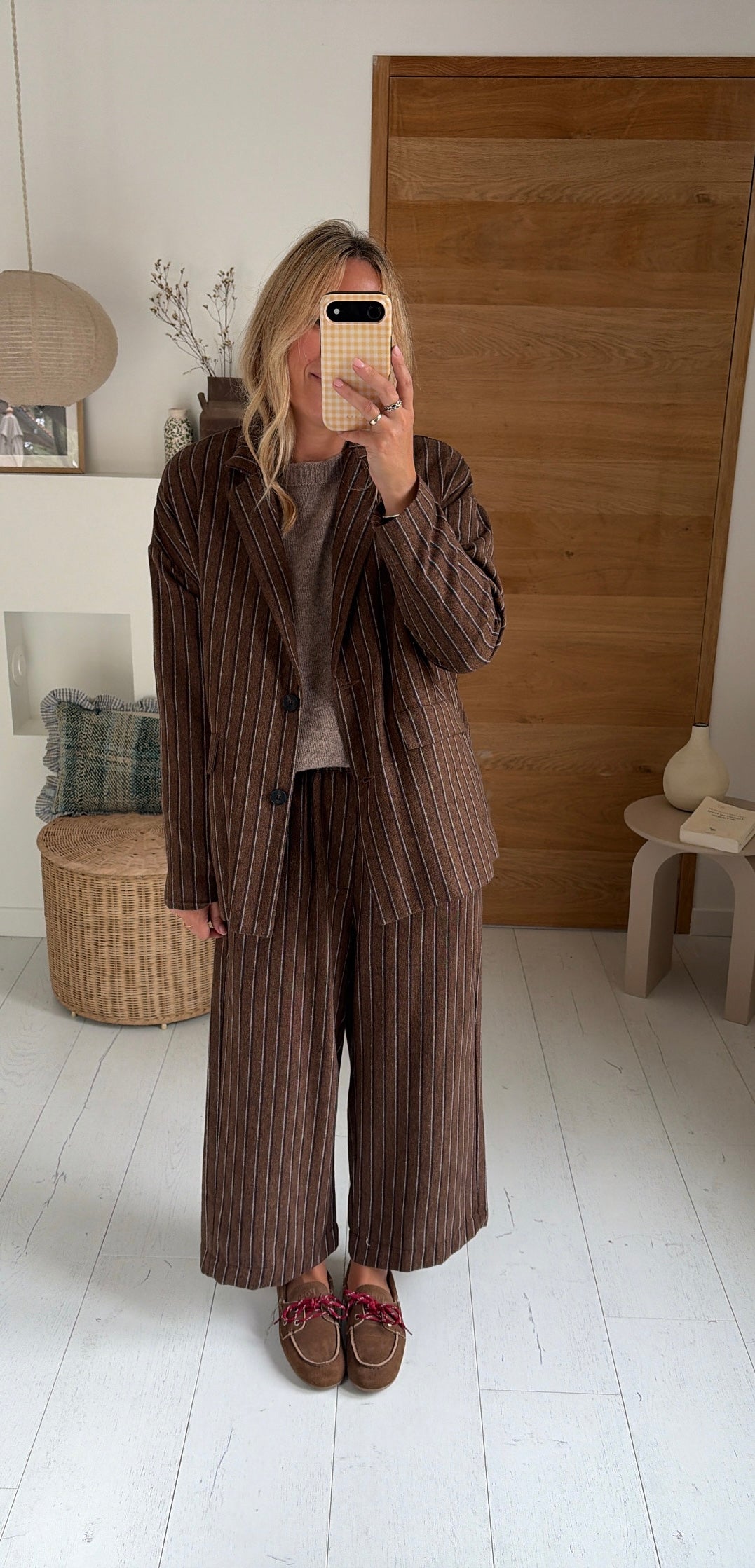 Pantalon Roma stripes choco
