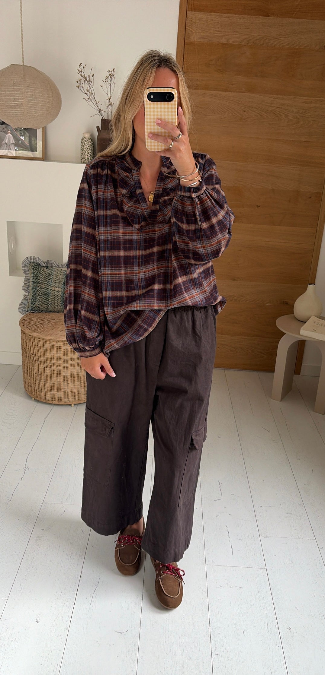 blouse Louise checked red
