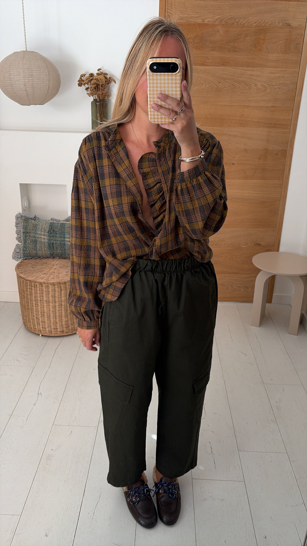Blouse Dahlia carreaux vert – Johanna Paris