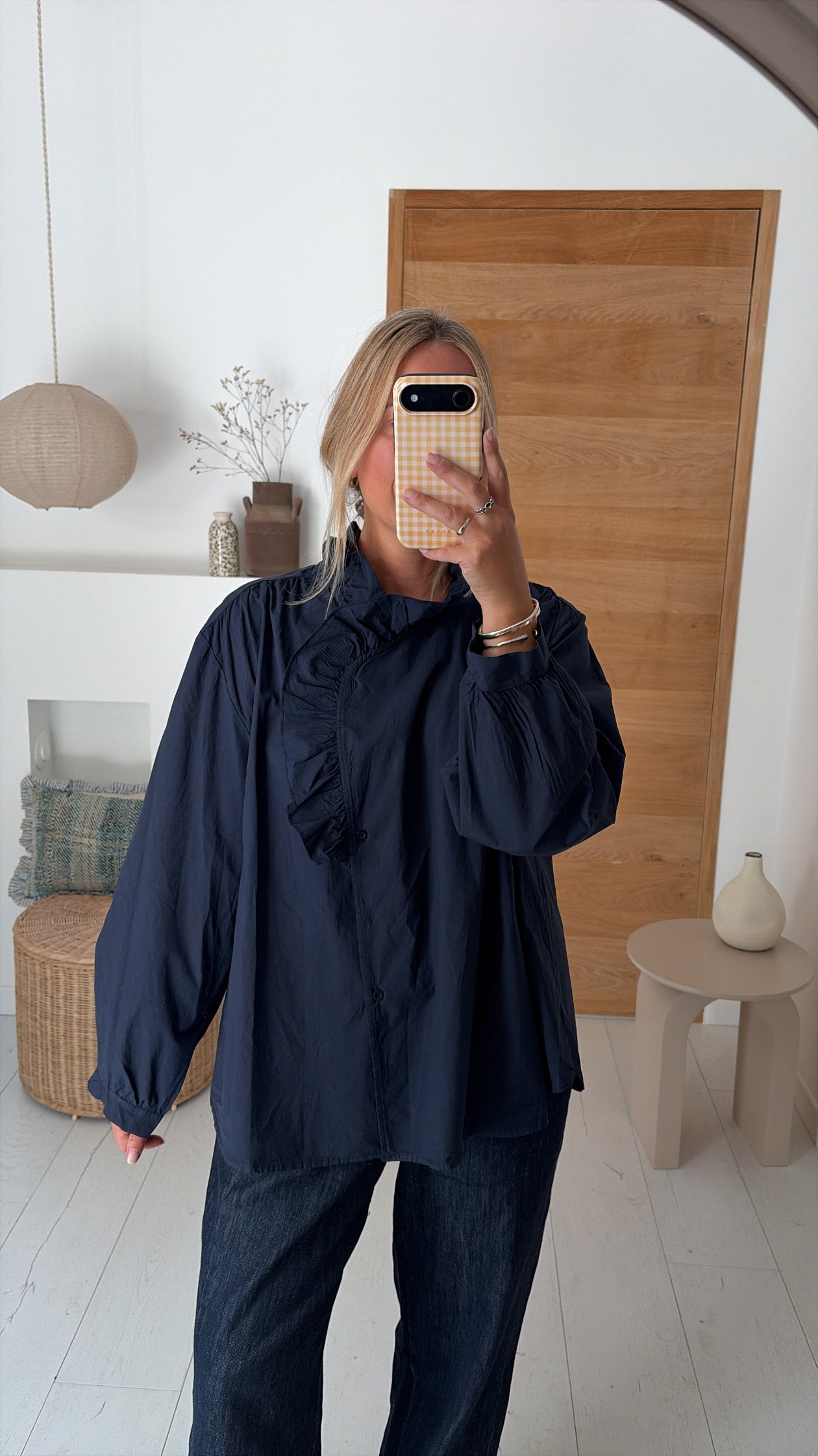 Blouse Lison popeline marine – Johanna Paris