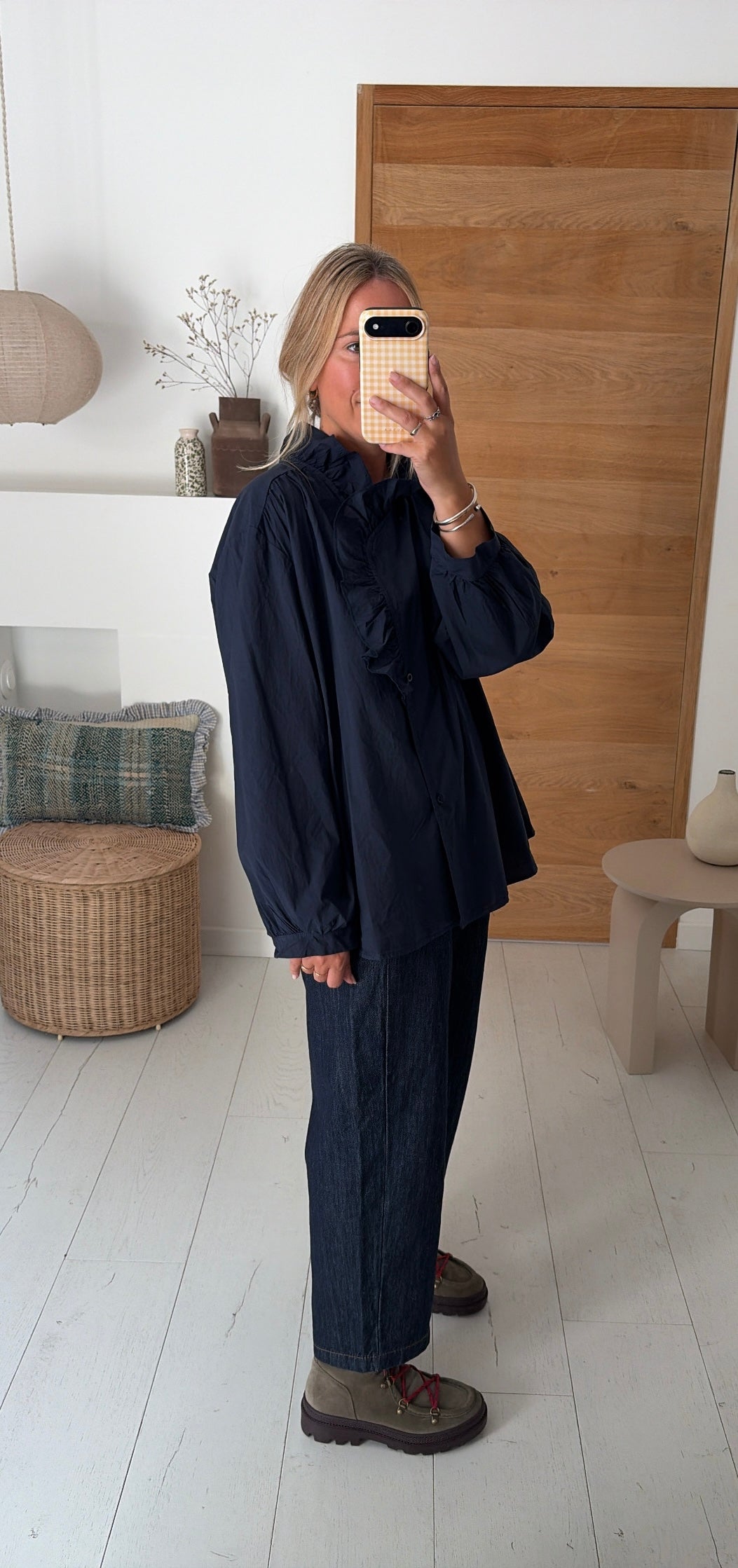 Blouse Lison popeline marine – Johanna Paris