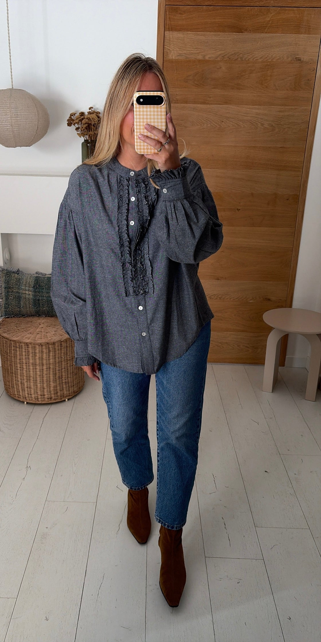 Blusa Maya vichy prugna