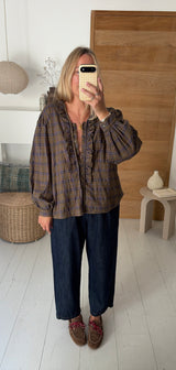 Blusa Maya gris chambray