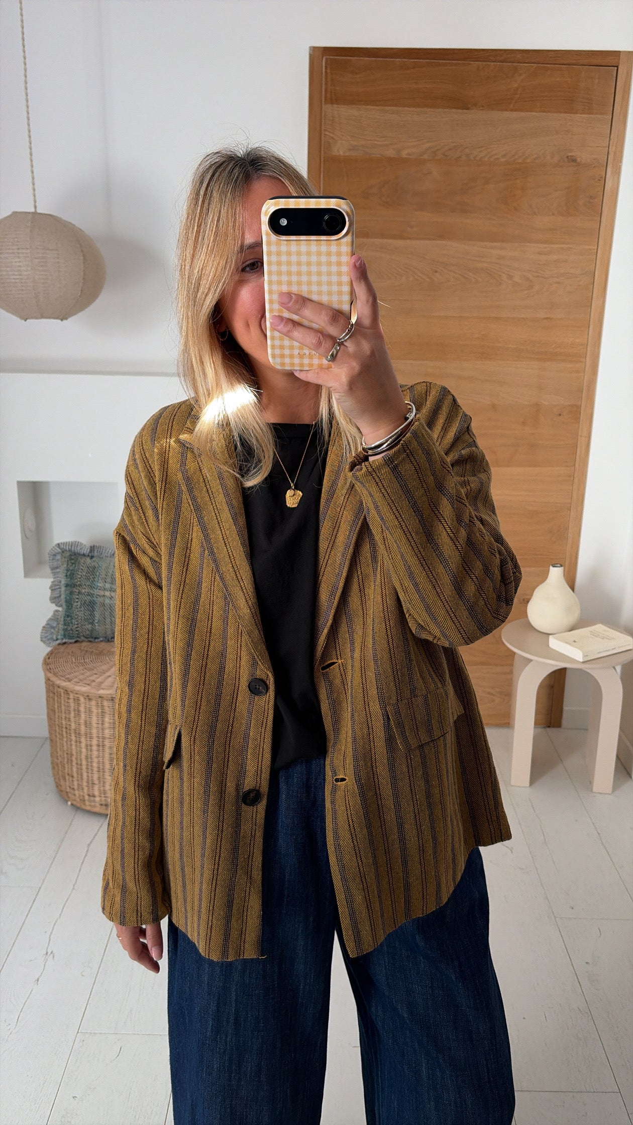 Blazer Romane stripes moutarde – Johanna Paris