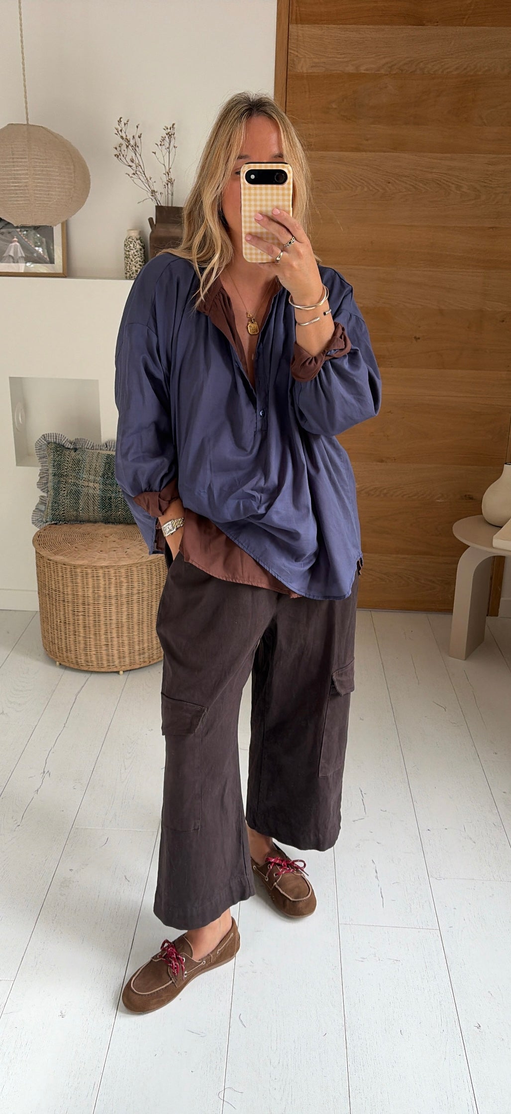 Pantalon Roma cargo choco