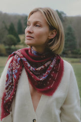 Foulard Flowers burgundy