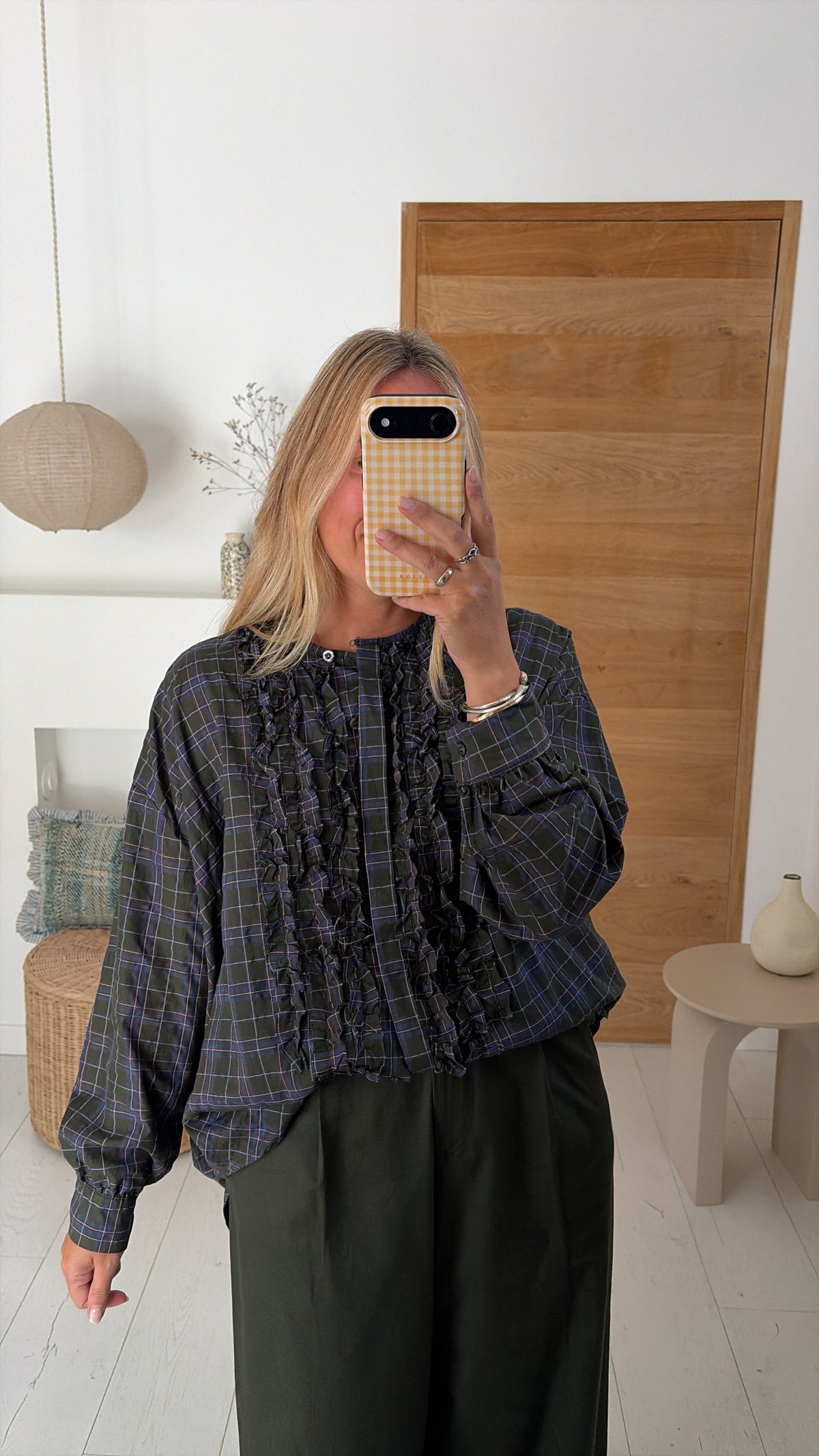 Blouse Sienna carreaux kaki