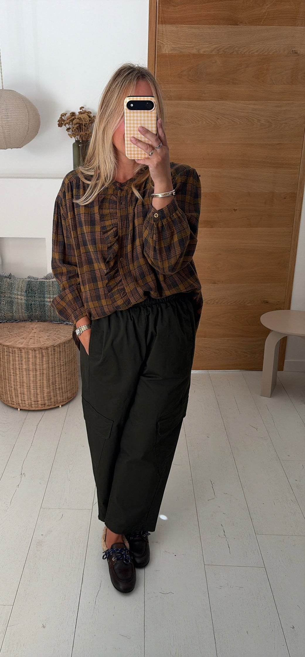 Blouse Dahlia carreaux vert – Johanna Paris
