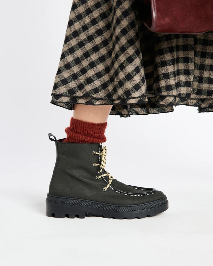 Stiefeletten Lucila olive wax
