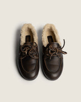 Boat shoes fourré leather coffee