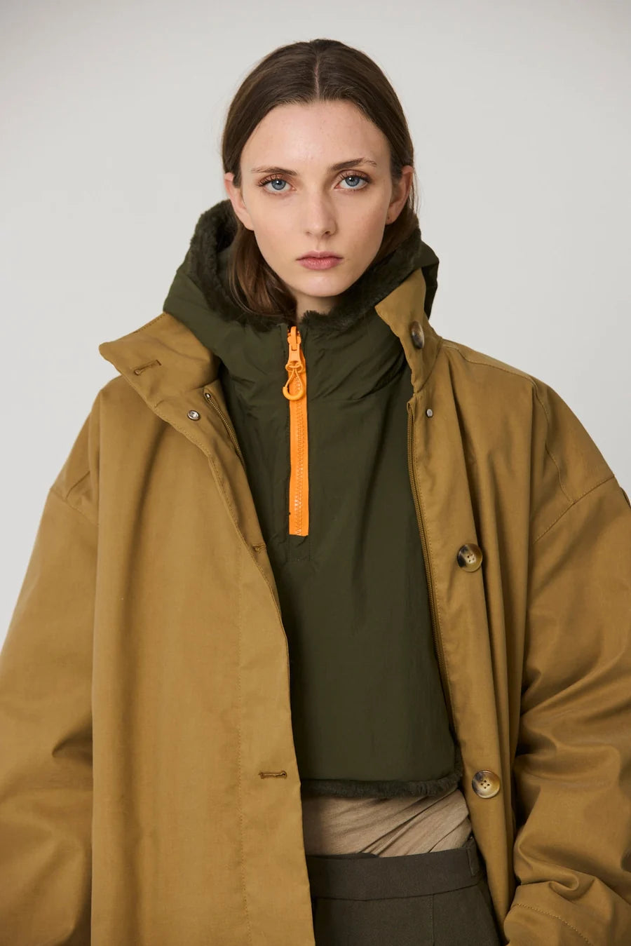 Capuche réversible Bing kaki