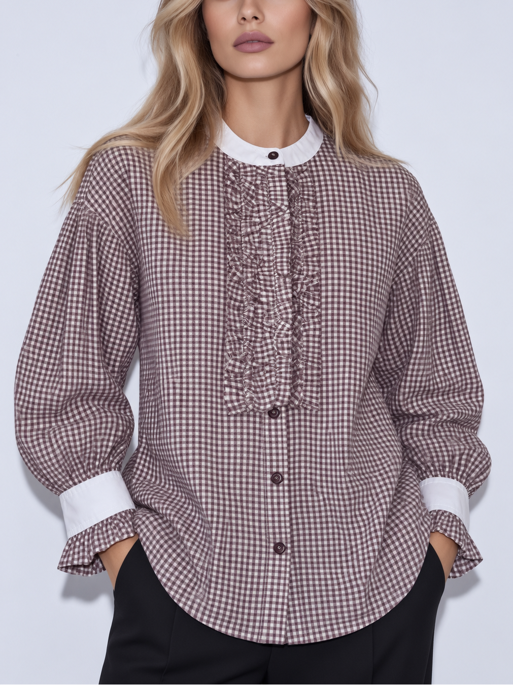 blouse Maya vichy prune