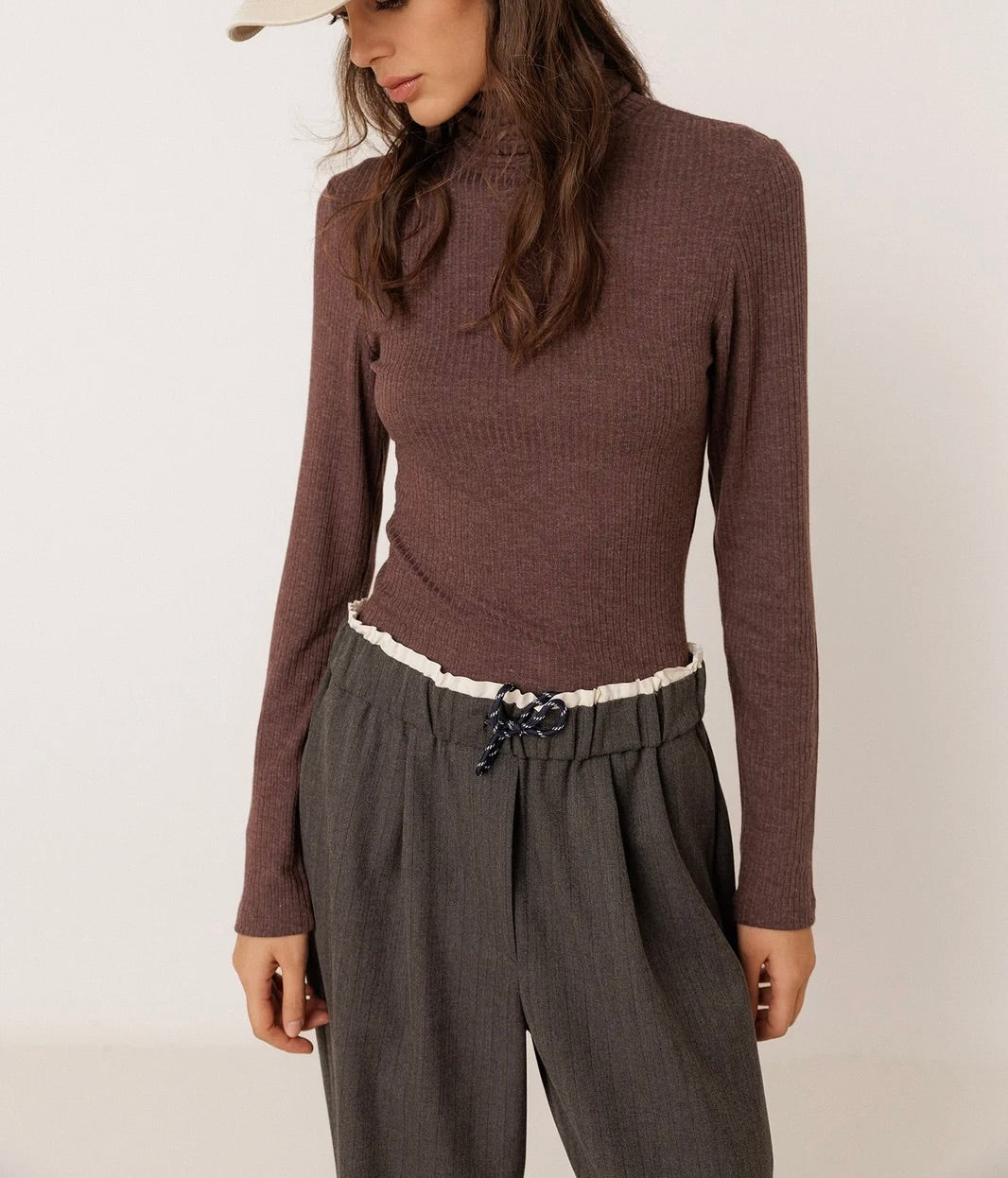 Sous pull roulé choco – Indi & Cold