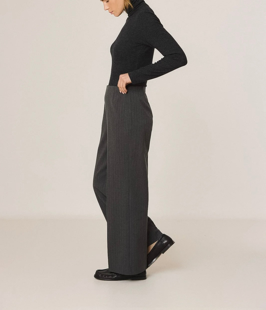 Sous pull roulé gris
