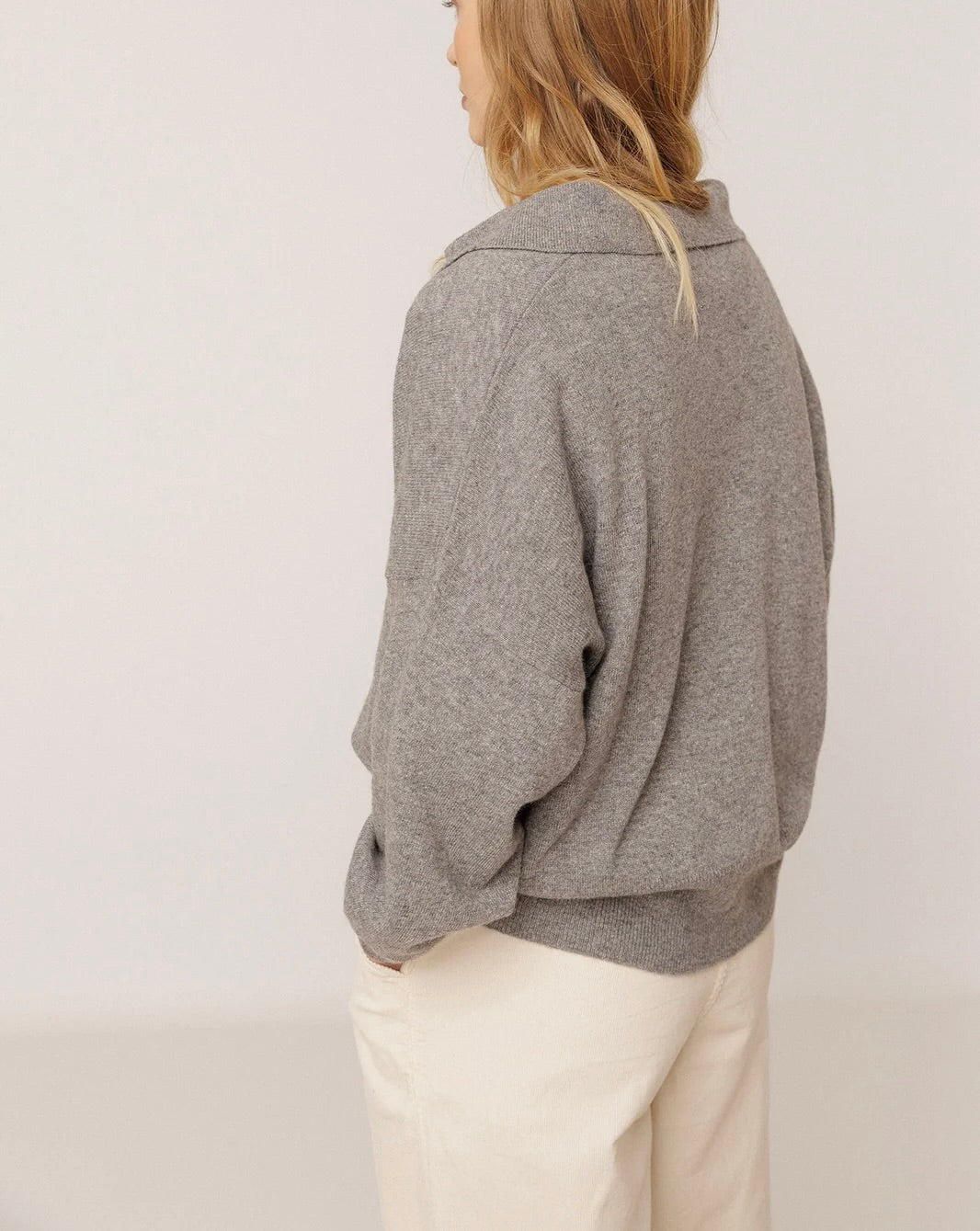 Pull Polo gris moucheté