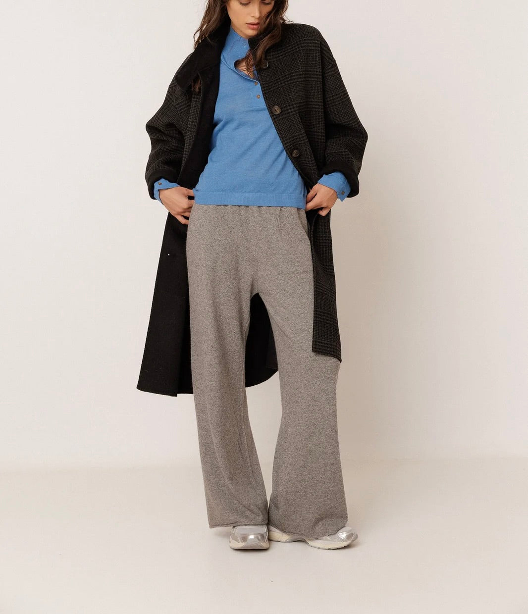 Pantalon crop gris