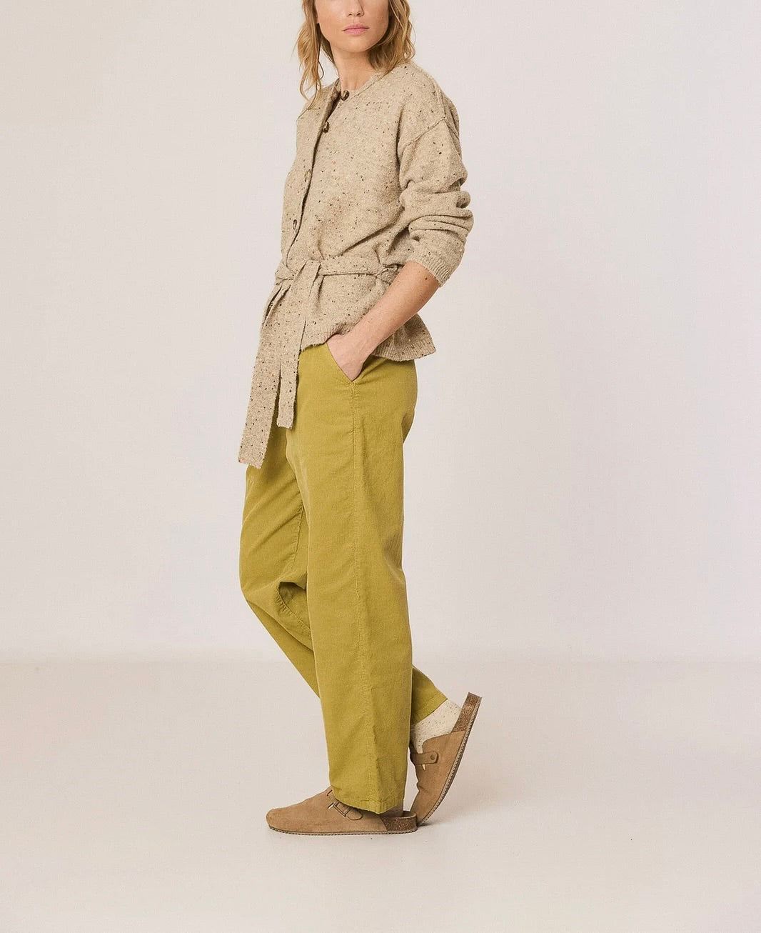Gilet Indi beige chiné ceinture – Indi & Cold